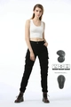 Pantaloni da moto cargo neri da donna con tessuto elasticizzato e protezioni rimovibili - 3XS / Nero