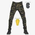Pantaloni cargo moto mimetici slim fit con protezioni rimovibili per ginocchia e fianchi - XS / Mimetico