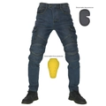 Jeans da moto uomo blu scuro con protezioni rimovibili per fianchi e ginocchia - XS / Blu