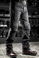 Pantalones vaqueros de moto ajustados con paneles elásticos y textura de lavado pesado - XXS / Negro (Sin equipo de protección)