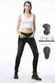 Jeans da moto donna con pannelli elasticizzati e protezioni rimovibili per le ginocchia - XXS / Nero