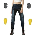 Zomer motorjeans voor dames met ventilatieopeningen en uitneembare beschermende pads - XXS / Blauw