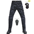 Pantaloni da moto camouflage con protezioni CE rimovibili per ginocchia e fianchi incluse - XS / Mimetico Nero