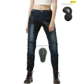 Jeans da moto estivi da donna traspiranti con protezioni CE rimovibili per fianchi e ginocchia - XXS / Blu