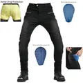 Zwarte motorjeans met Kevlar beschermende voering en blauwe uitneembare beschermers - XS / Zwart