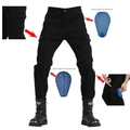 Pantaloni cargo da moto neri per uomo con protezioni rimovibili a nido d'ape - XS / Nero