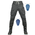 Pantalon cargo moto avec protections amovibles hanches et genoux en gris anthracite - EU 26 / Gris