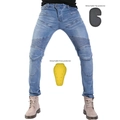 Jeans da moto da uomo azzurri con protezioni rimovibili per ginocchia e fianchi - XS / Blu