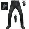 Vaqueros de moto impermeables con protecciones desmontables en rodilla y cadera - XS / Gris Negro Impermeable