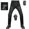Vaqueros de moto impermeables con paneles de acordeón y protecciones de rodilla extraíbles - XS / Negro y Gris