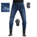 Vaqueros de moto para hombre impermeables con protecciones extraíbles y paneles elásticos - XS / Azul