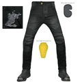 Jeans de moto imperméables avec protections amovibles pour hanches et genoux - XS / Noir et Gris