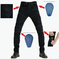 Jeans da moto slim fit blu scuro con protezioni rimovibili per ginocchia e fianchi - XS / Nero