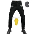 Pantaloni cargo da moto per uomo con protezioni, multitasche e zone flessibili sulle ginocchia - XXS / Nero (Con protezioni standard)