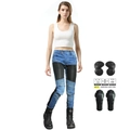 Damen Motorradjeans in Blau mit Schutzpolstern und flexiblen Stretch-Einsätzen - EU 25 / Blau (JES-4-L)