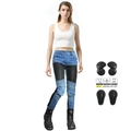 Vaqueros de moto azules para mujer con almohadillas y paneles de acordeón flexibles - EU 25 / Azul