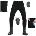 Pantaloni cargo da moto neri da uomo con protezioni rimovibili per ginocchia e fianchi - XS / Equipaggiamento Protettivo Standard / Nero