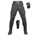Pantaloni cargo moto grigio scuro con protezioni rimovibili su fianchi e ginocchia - EU 26 / Grigio