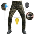 Pantalones de moto de camuflaje para hombre con protectores de cadera y rodilla extraíbles - XS / Camuflaje Verde