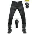 Pantaloni da moto in mesh traspirante con protezioni CE rimovibili per uomo neri - XXS / 114-15 Nero (Con Protezioni)