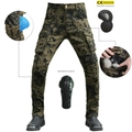 Pantalon de moto camouflage pour homme avec protections amovibles et poches cargo - XS / Camouflage Vert