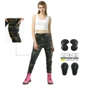 Women's camo motorcycle pants with CE certified removable protective knee pads - XS / 114-7 Camouflage