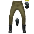 Military green motorcycle cargo pants with CE certified removable knee and hip armor - XXS / Army Green