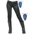 Jeans da moto neri slim fit con inserti in mesh e protezioni per le ginocchia regolabili - XXS / Nero
