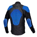 Giacca da moto in denim nero uomo e donna con cinque protezioni a nido d'ape blu - S / Stile Nero Rétro (Con Protezioni in Silicone)