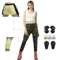 Pantalón de moto de camuflaje para mujer con protecciones CE y tela elástica - XXS / Camuflaje con armadura mejorada