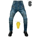 Jeans da moto in denim blu da uomo con protezioni rimovibili per ginocchia e fianchi - XXS / Blu
