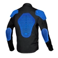 Schwarzes Motorrad-Schutzhemd mit integrierten blauen Protektoren an Rücken und Ellbogen - S / Schwarz