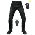 Men's black mesh motorcycle jeans with CE detachable knee and hip protectors - XXS / Bottoms / Black (With Protectors)