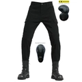 Men's motorcycle pants in black with detachable CE certified hip and knee protectors - XXS / Black