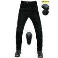 Pantaloni da moto neri con protezioni rimovibili certificate CE su ginocchia e fianchi - XXS / Nero Puro
