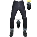 Jeans da moto blu scuro con protezioni per ginocchia e fianchi per uomo e donna - XXS / Blu Scuro (JES-22 Aggiornato)