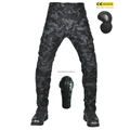 Pantaloni da moto mimetici da uomo con protezioni rimovibili CE per fianchi e ginocchia - XS / Mimetico Blu (JES-7)