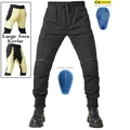 Jeans da moto uomo con fodera in Kevlar e protezioni CE blu rimovibili incluse - XXS / Nero (Con cuscinetti in silicone)