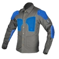 Detalle de camisa para moto con acolchado protector de panal azul en los brazos - S / Verde