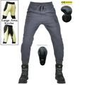 Dettaglio dei pantaloni da moto con fodera in Kevlar e protezioni CE rimovibili - XS / Grigio