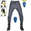 Pantaloni cargo da moto grigi con fodera in Kevlar e protezioni CE rimovibili uomo - XS / Grigio (Con Attrezzatura Protettiva in Silicone)