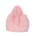 Bolso chic de piel sintética rosa con textura suave y diseño de asa minimalista - Rosa