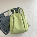 Minimalist light green laptop backpack in nylon with multi-pockets and adjustable straps - Green