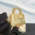 Bolso de mano dorado elegante con lazo grande y correa ajustable para mujer a la moda - Dorado