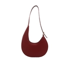 Borsa a mezzaluna rosso scuro minimalista con dettagli metallici dorati - Rosso