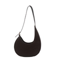 Borsa a spalla hobo intrecciata marrone scuro con tracolla regolabile in stile minimalista - Trama Intrecciata / Marrone