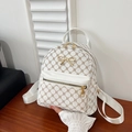 Weißer Mini-Rucksack mit goldenem Monogramm-Muster und Metall-Schmetterling - Weiß