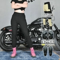 Damen Motorradhose Slim Fit mit Kevlar-Futter und CE-geprüften Protektoren - S / Schwarz