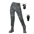 Pantaloni da moto mimetici da donna con protezioni rimovibili su fianchi e ginocchia - XS / Camouflage
