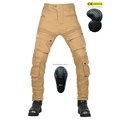 Pantalón cargo de moto caqui para hombre con almohadillas protectoras y paneles elásticos - XXS / Caqui